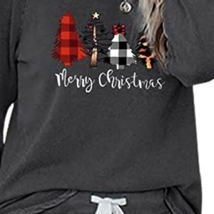 Loungewear with Plaid Christmas Trees Never Worn. Size XL